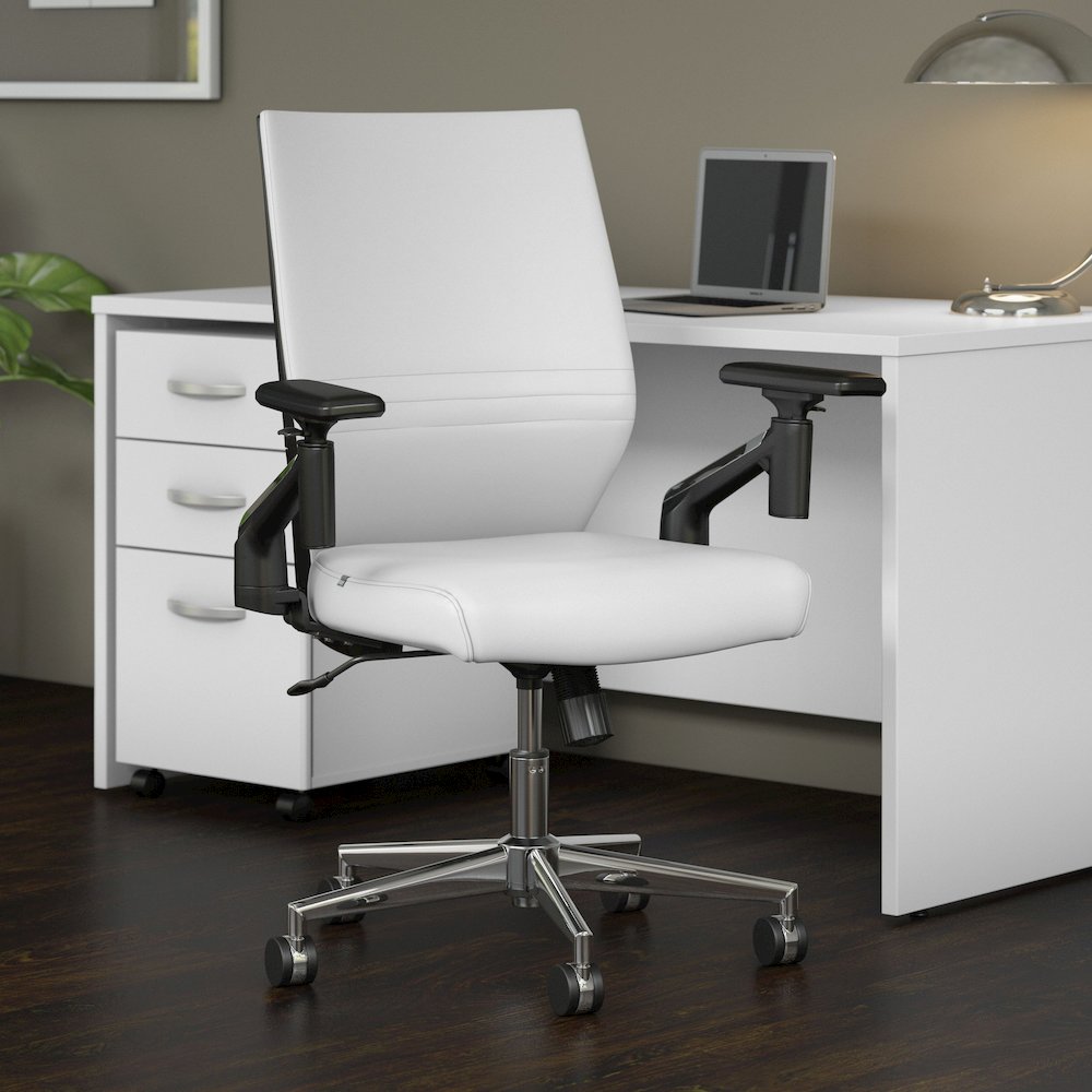 Move 60 Series Mid Back Leather Office Chair. Picture 2