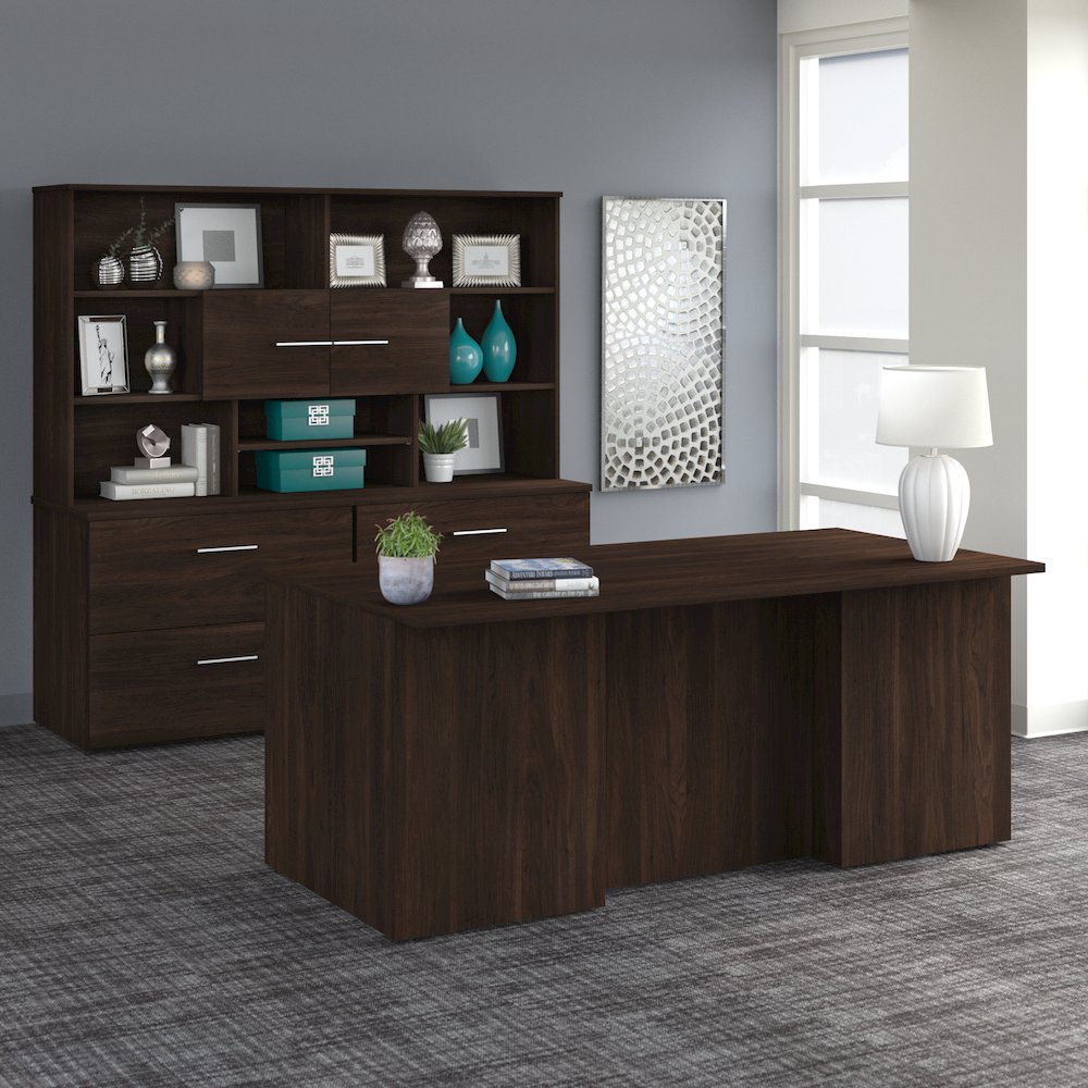 Office 500 72W U Shaped Executive Desk with Drawers and Hutch. Picture 3