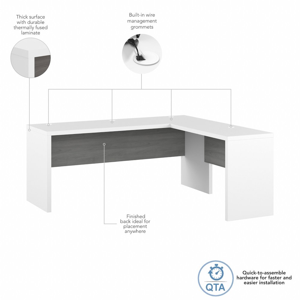 Echo 72W L Shaped Computer Desk. Picture 6