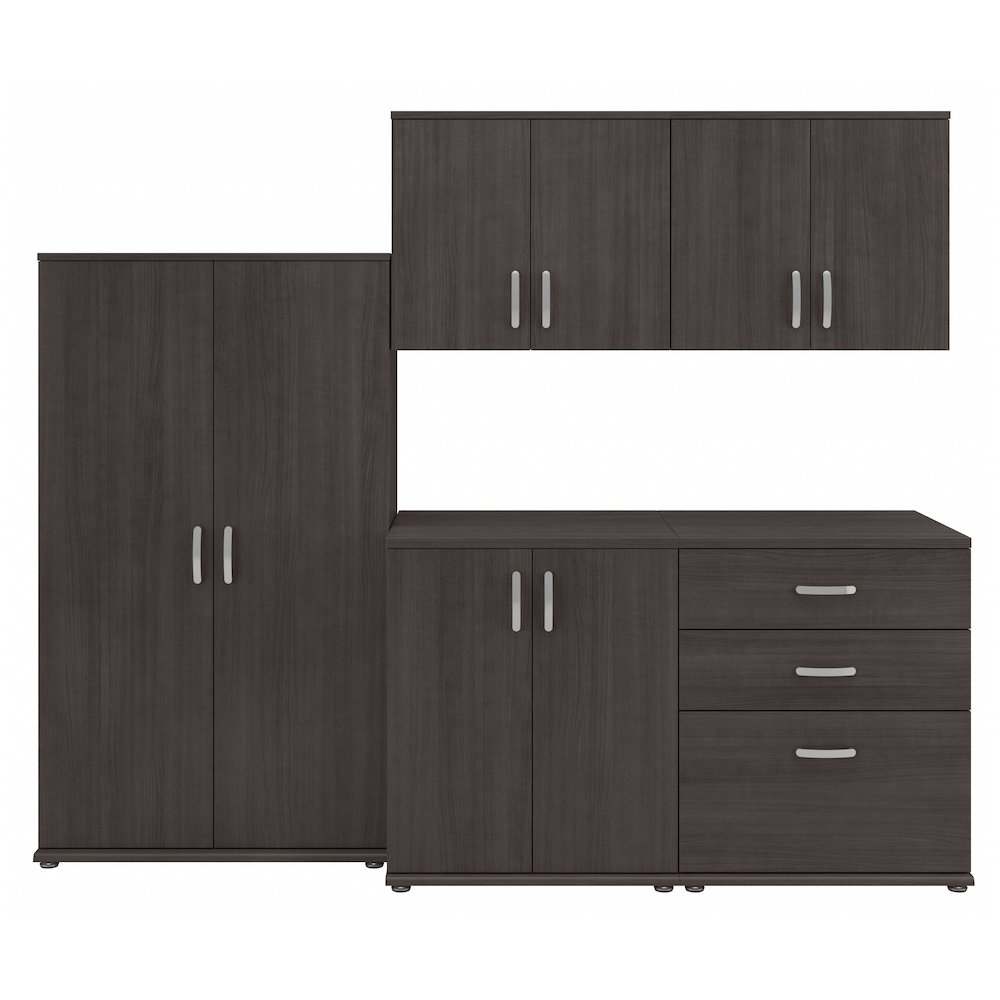 Universal 92W 5 Piece Modular Storage Set with Floor and Wall Cabinets. Picture 1