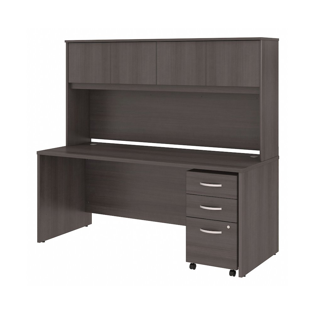 Studio C 72W x 30D Office Desk with Hutch and Mobile File Cabinet. Picture 1
