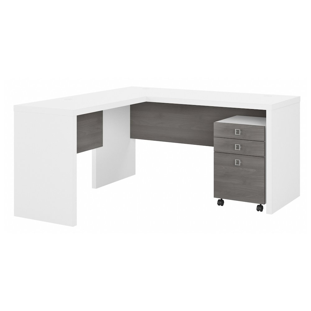Echo L Shaped Desk with Mobile File Cabinet. Picture 1