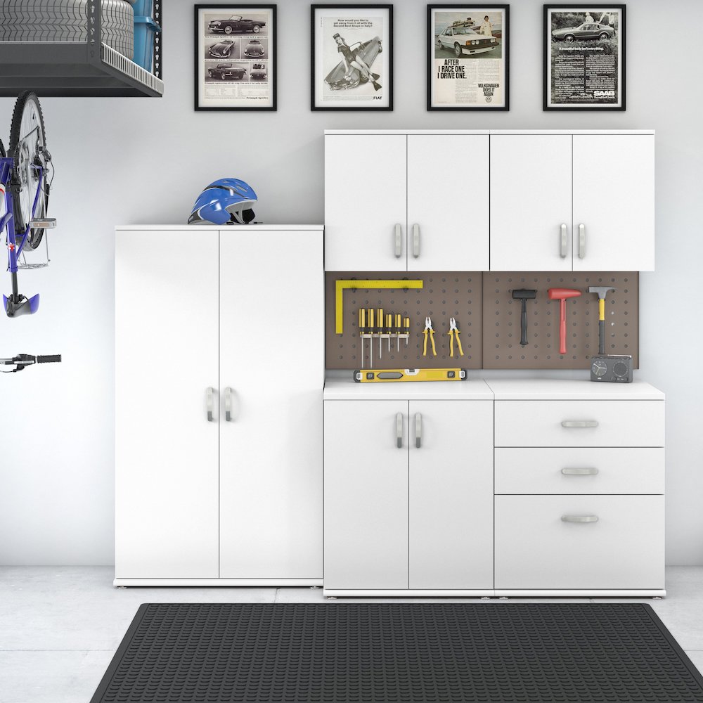 Universal 5 Piece Modular Garage Storage Set with Floor and Wall Cabinets. Picture 2