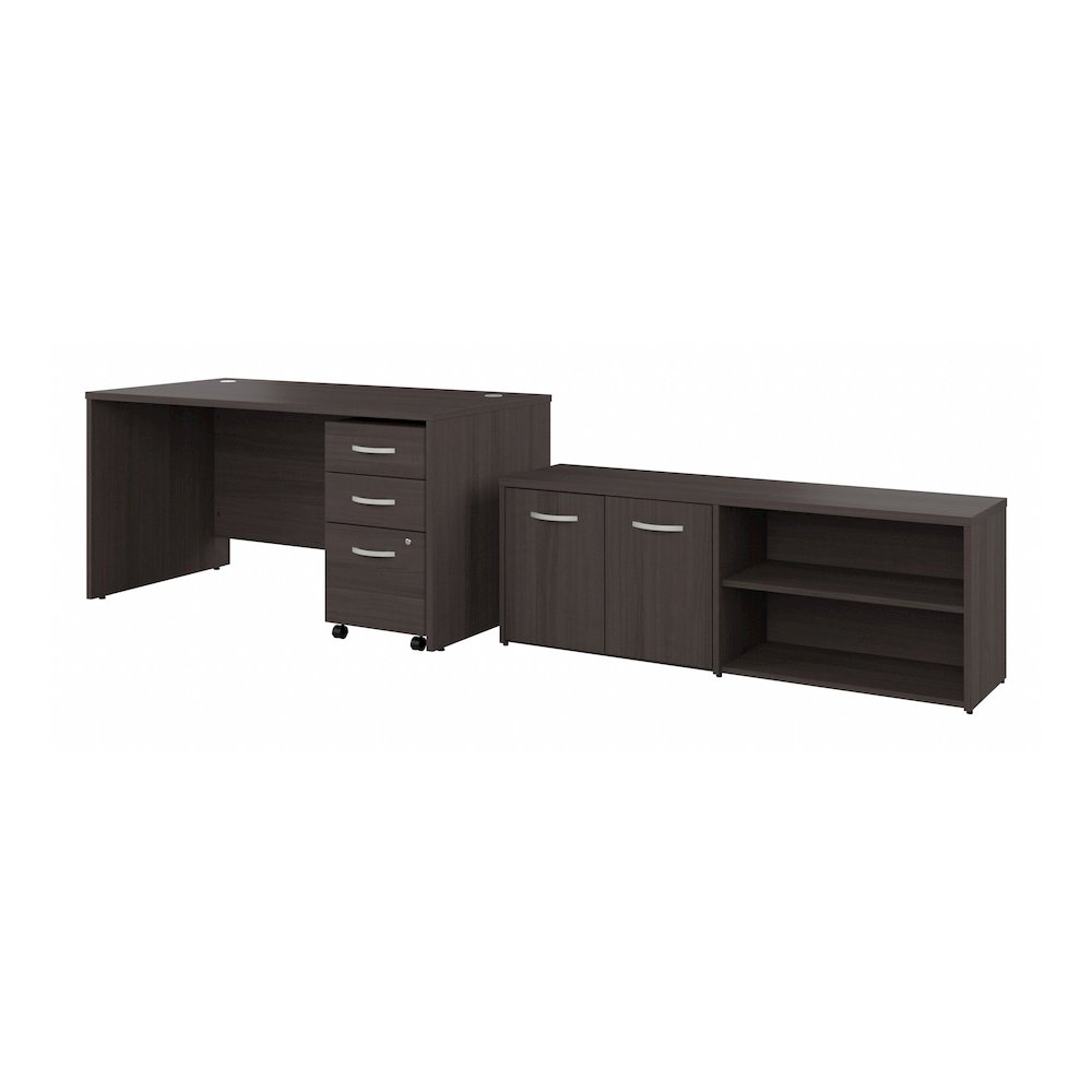 Studio C 60W x 30D Office Desk with Storage Return and Mobile File Cabinet. Picture 1