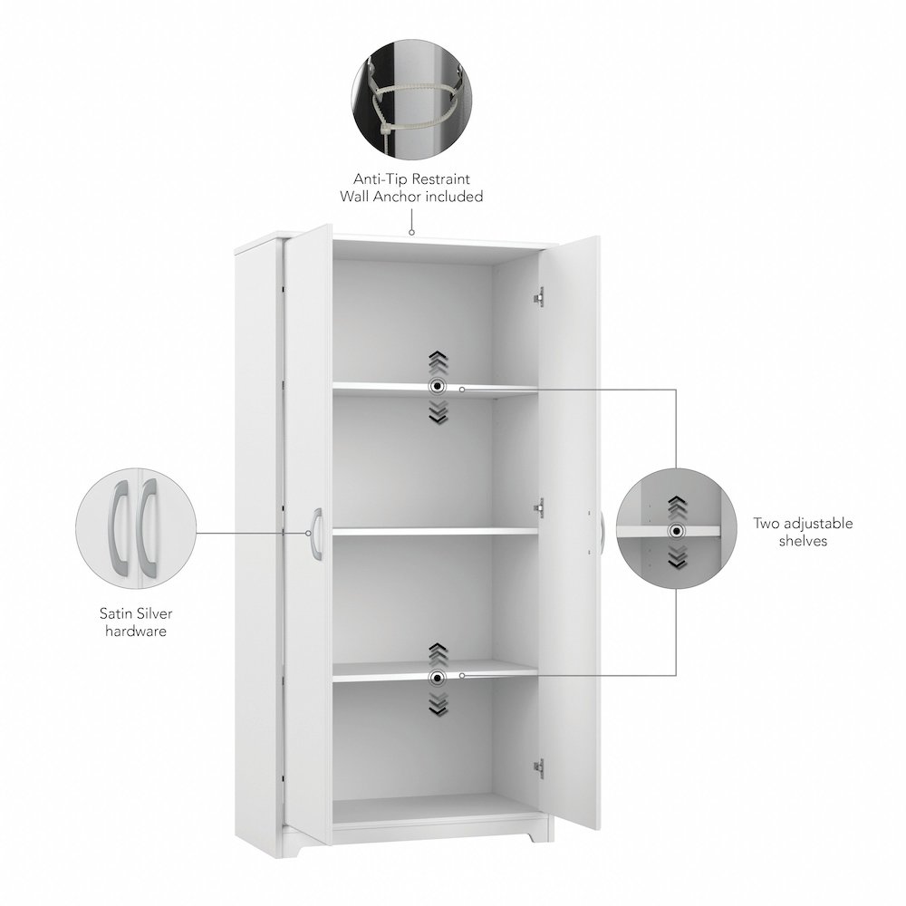 Cabot Tall Kitchen Pantry Cabinet with Doors. Picture 6