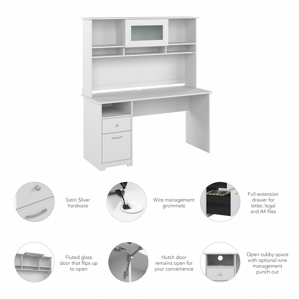 Cabot 60W Computer Desk with Hutch. Picture 8