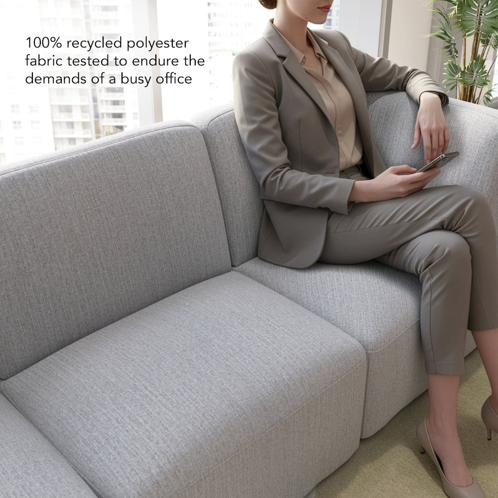 Assemble Modular 4 Seater Sectional Lounge Sofa in Fog Fabric. Picture 5
