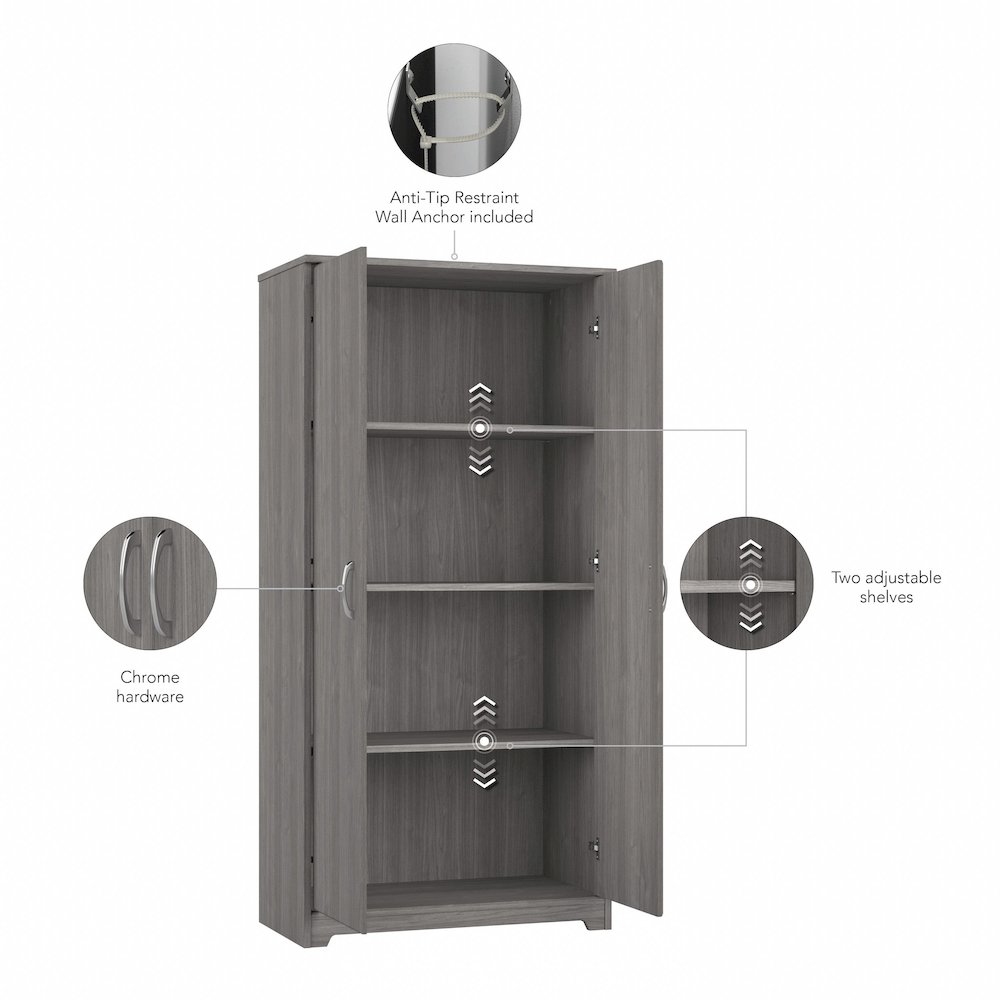 Cabot Tall Bathroom Storage Cabinet with Doors. Picture 6