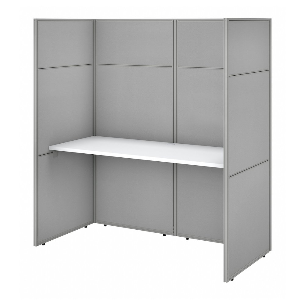 Easy Office 60W Cubicle Desk Workstation with 66H Closed Panels. Picture 1