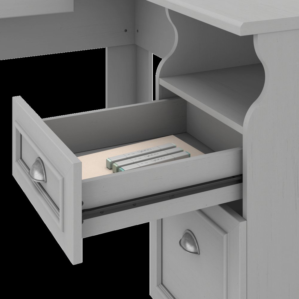 Fairview 60W L Shaped Desk with Drawers and Storage Cabinet. Picture 6