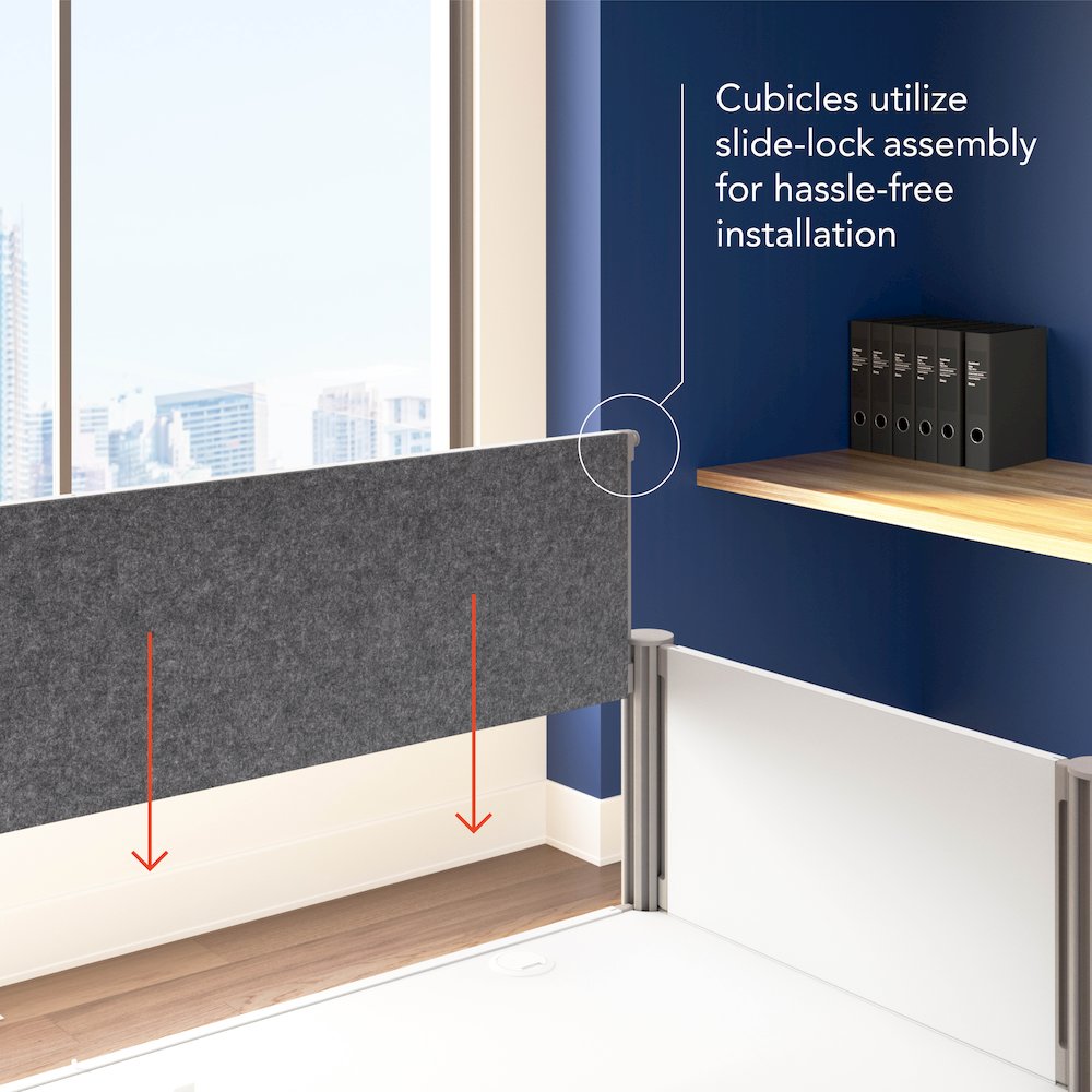 Pro-Biz Simple workstation in White with Gray Tack Board. Picture 4