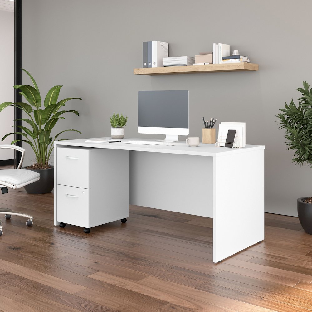 Studio C 66W x 30D Office Desk with 2 Drawer Mobile File Cabinet. Picture 2