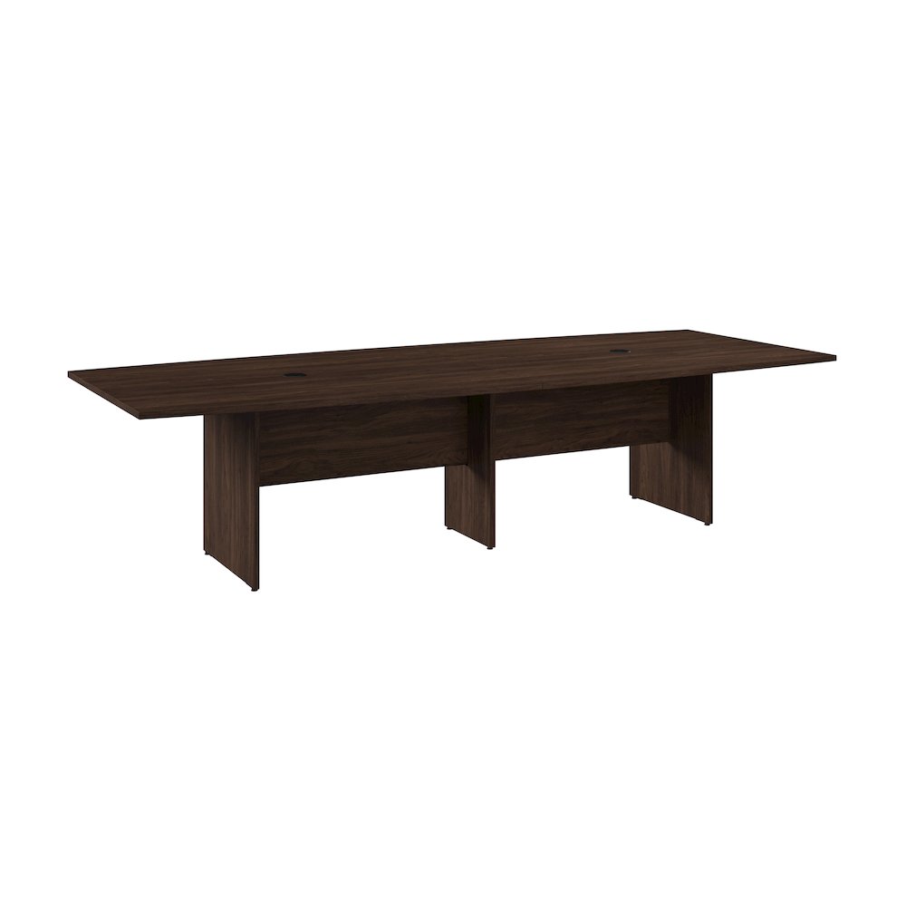 120W x 48D Boat Shaped Conference Table with Wood Base. Picture 1