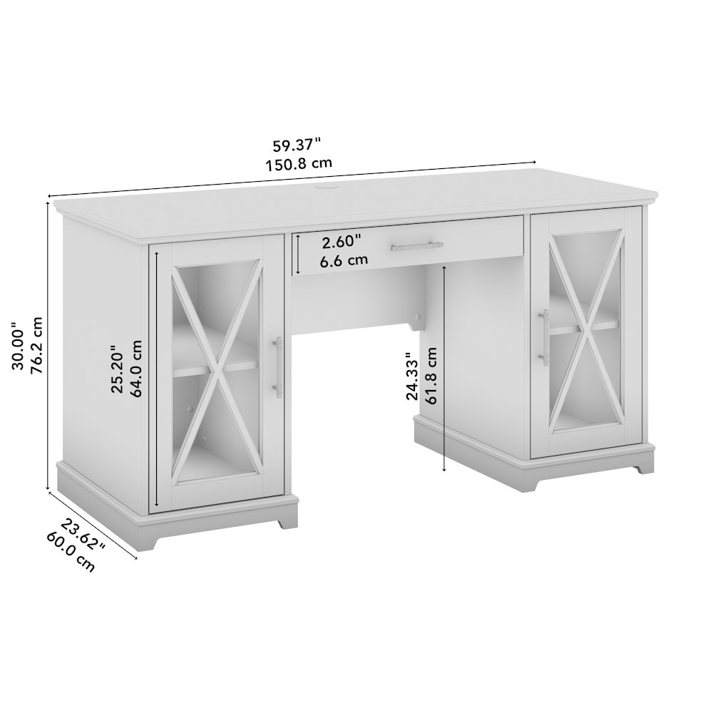 Lennox 60W Farmhouse Desk with Storage and Keyboard Tray. Picture 10