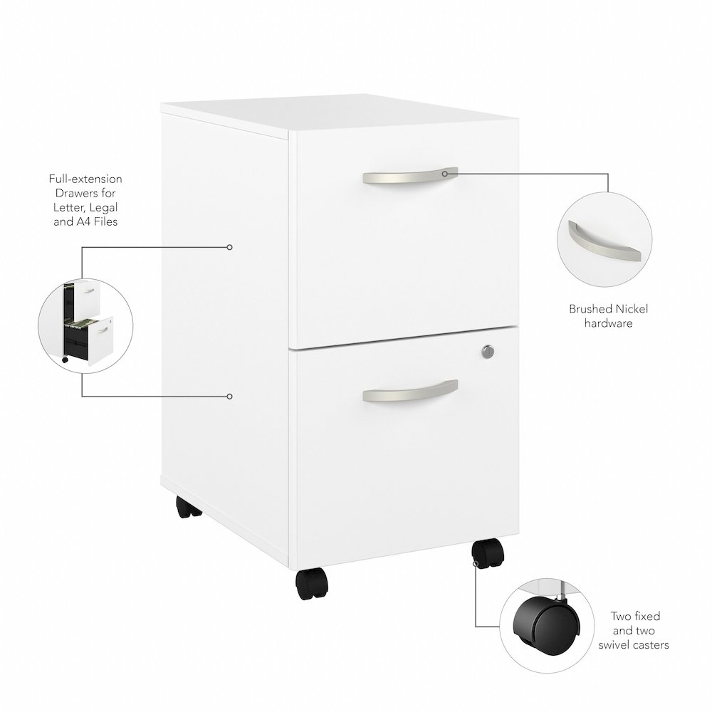 Hybrid 2 Drawer Mobile File Cabinet - Assembled. Picture 7