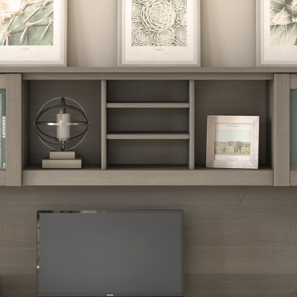 Somerset 72W L Shaped Desk with Hutch, Lateral File Cabinet and Bookcase. Picture 4