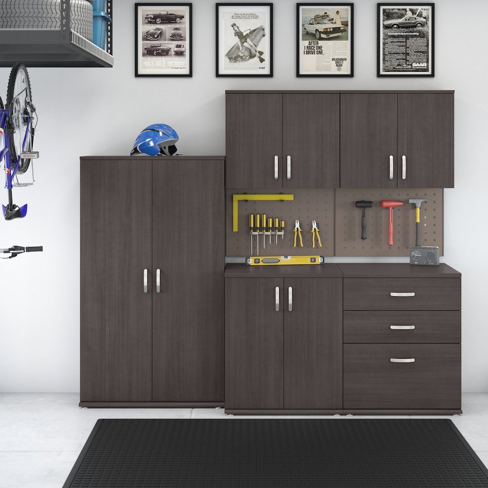 Universal 5 Piece Modular Garage Storage Set with Floor and Wall Cabinets. Picture 2