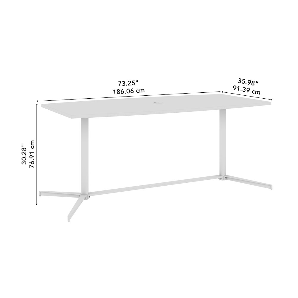 72-inch Office Conference Table with Metal Base in Platinum Gray. Picture 8