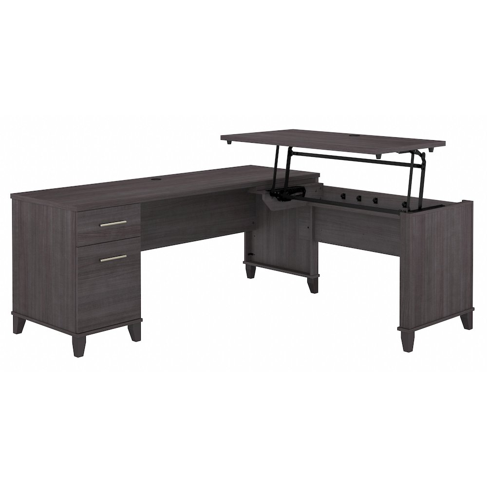 Somerset 72W 3 Position Sit to Stand L Shaped Desk. Picture 1