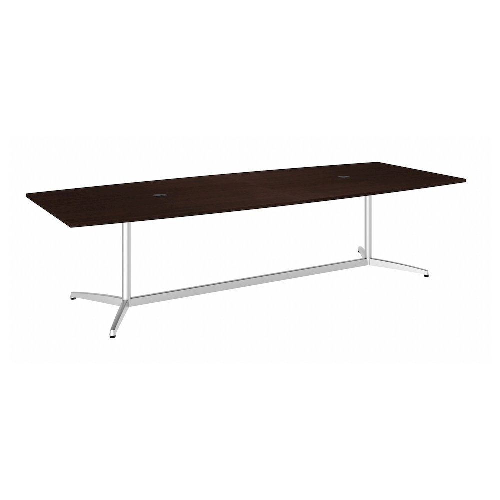 120W x 48D Boat Shaped Conference Table with Metal Base. Picture 1