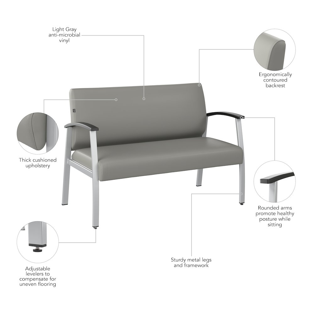 Arrive Waiting Room Loveseat with Arms. Picture 8