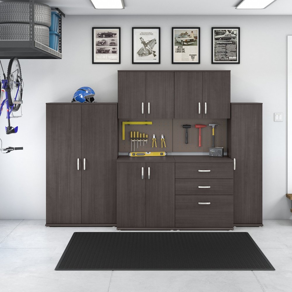 Universal 6 Piece Modular Garage Storage Set with Floor and Wall Cabinets. Picture 2