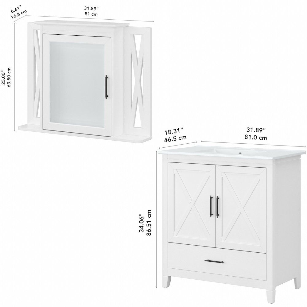 Key West 32W Bathroom Vanity Sink with Mirror. Picture 10