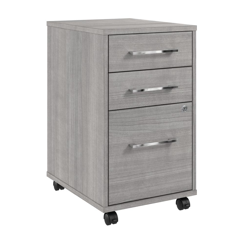 Hustle 3 Drawer Mobile File Cabinet in Platinum Gray. Picture 1