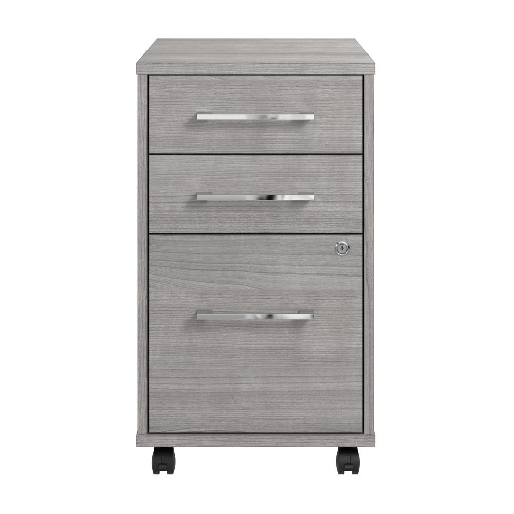 Hustle 3 Drawer Mobile File Cabinet in Platinum Gray. Picture 2
