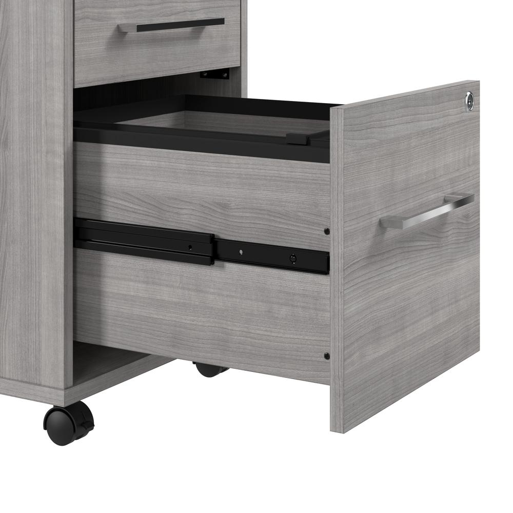 Hustle 3 Drawer Mobile File Cabinet in Platinum Gray. Picture 8
