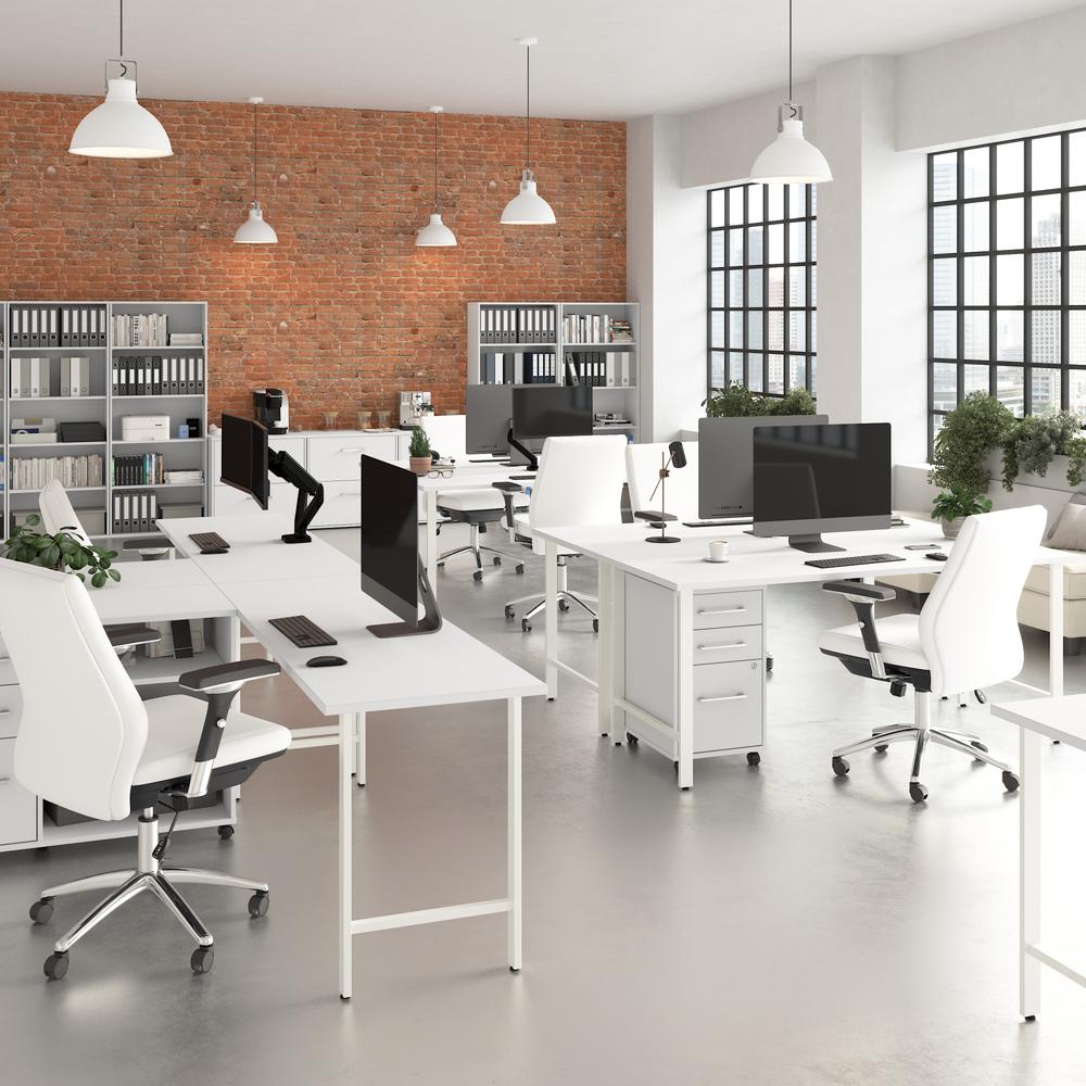 Hustle 3 Drawer Mobile File Cabinet in White. Picture 4