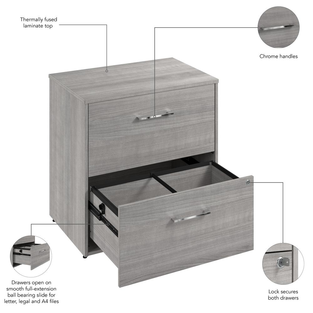 Hustle 2 Drawer Lateral File Cabinet in Platinum Gray. Picture 5