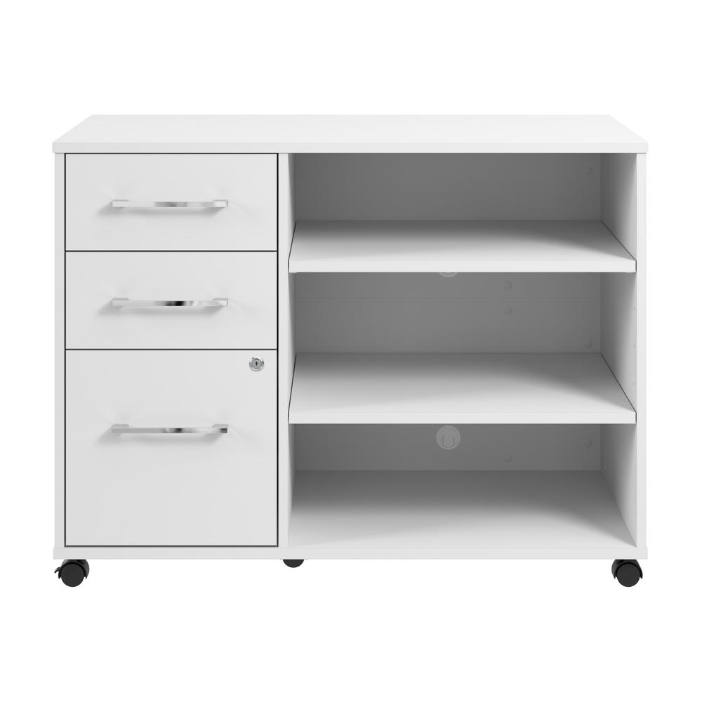 Hustle Office Storage Cabinet with Wheels in White. Picture 2