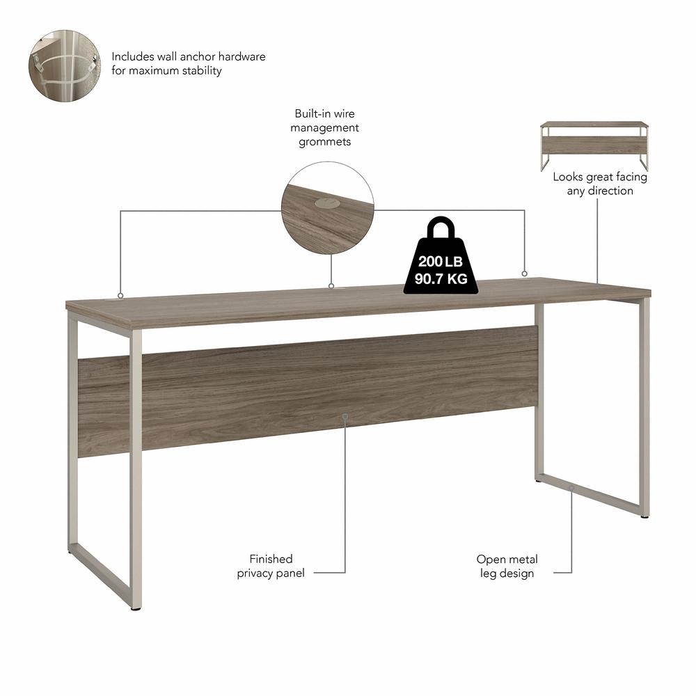 Bush Business Furniture Hybrid 72W x 24D Computer Table Desk with Metal Legs. Picture 3