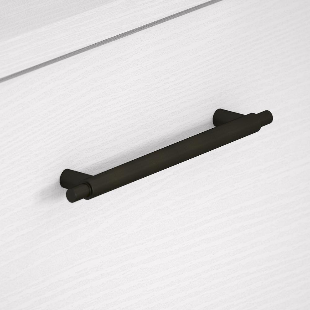 Bush Furniture Key West 48W Writing Desk with 2 Drawer Lateral File Cabinet and 5 Shelf Bookcase in Pure White Oak. Picture 3