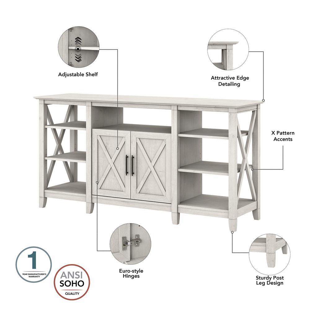 Key West Tall TV Stand with Set of 2 Bookcases in Linen White Oak. Picture 3