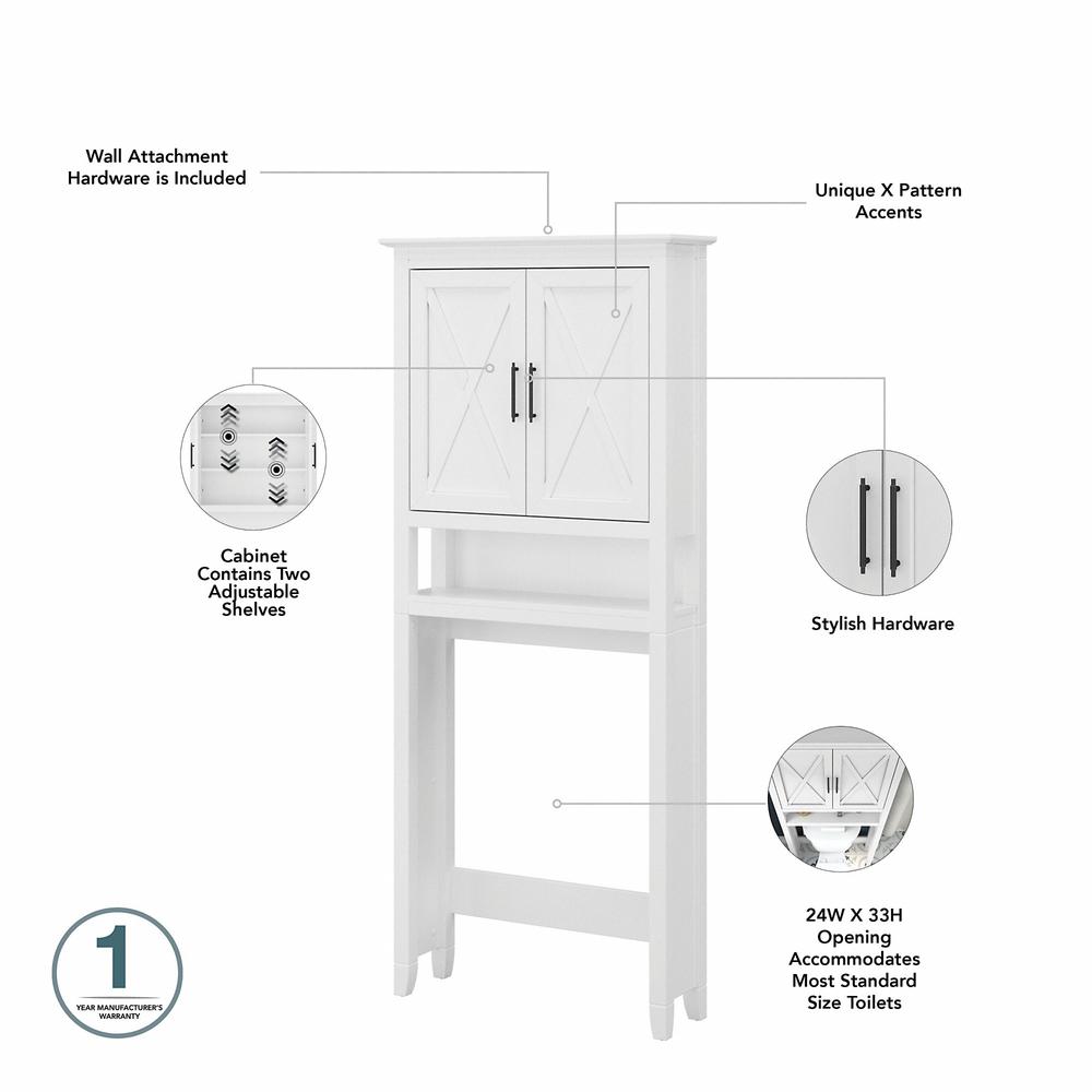 Tall Linen Cabinet and Over The Toilet Storage Cabinet White Ash. Picture 3