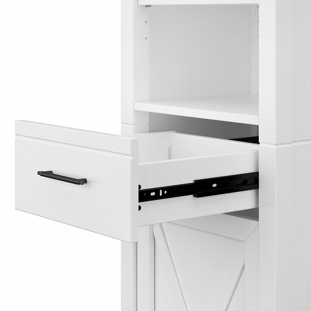Bush Furniture Key West Tall Narrow Bookcase Cabinet White Ash. Picture 5
