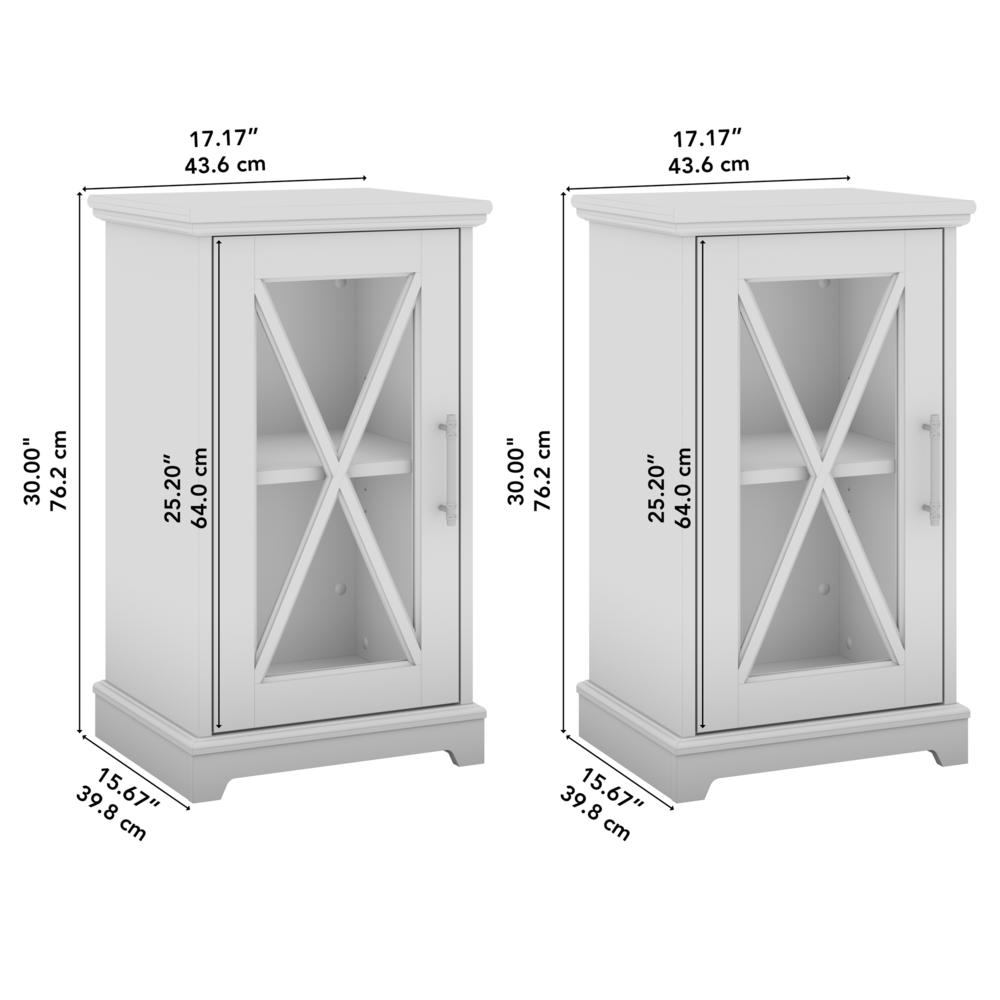 Small Farmhouse End Table with Storage - Set of 2 in Linen White Oak. Picture 2