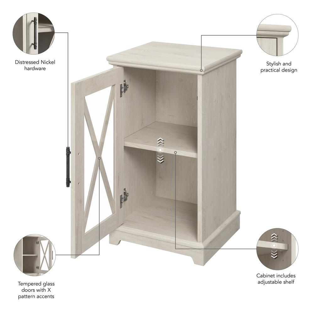 Small Farmhouse End Table with Storage - Set of 2 in Linen White Oak. Picture 6