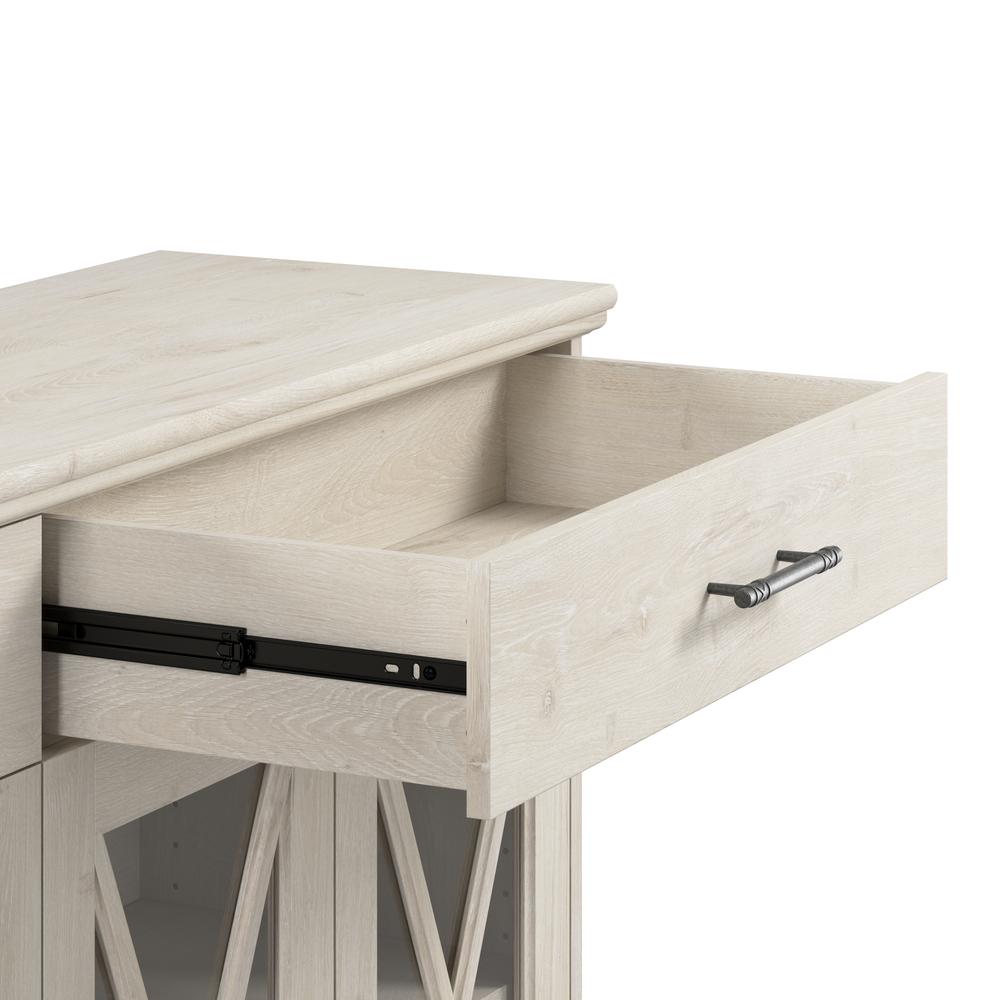 60W Farmhouse Sideboard Buffet Cabinet with Drawers in Linen White Oak. Picture 4