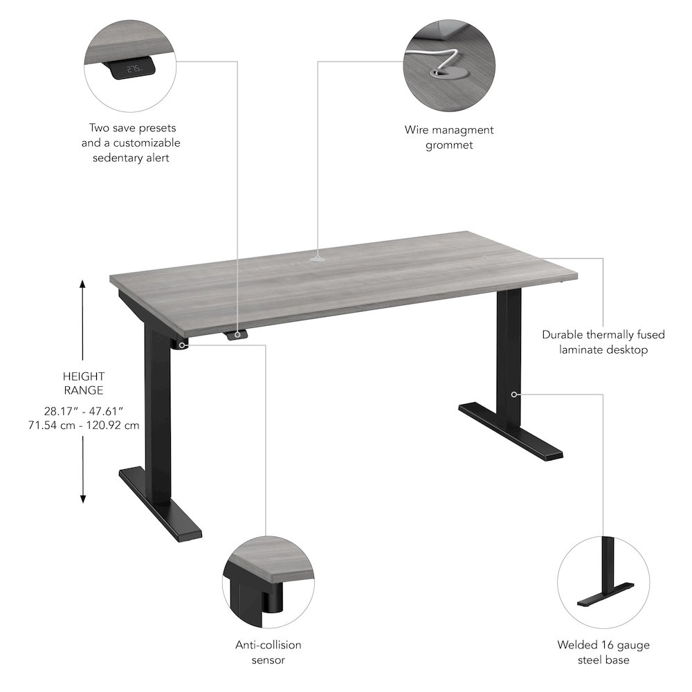 Move 40 Series 60W x 30D Electric Height Adjustable Standing Desk. Picture 6