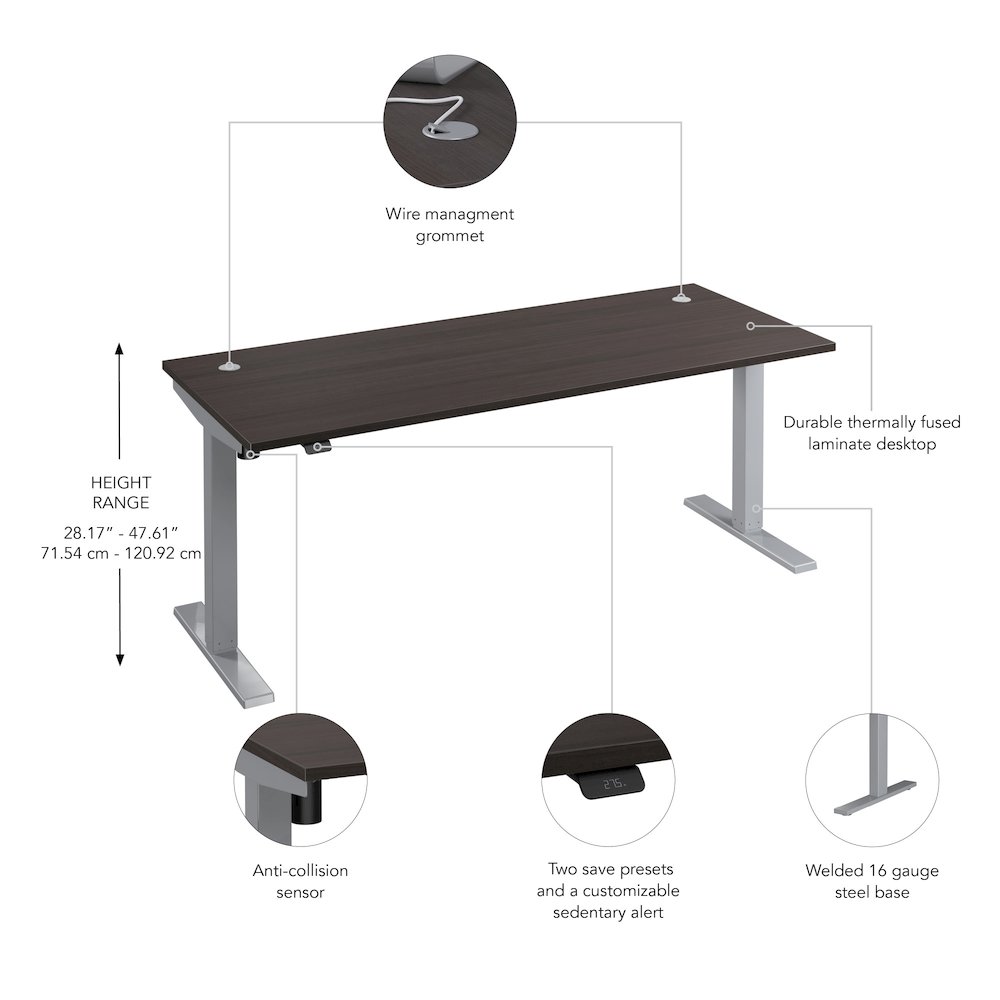 Move 40 Series 72W x 30D Electric Height Adjustable Standing Desk. Picture 6