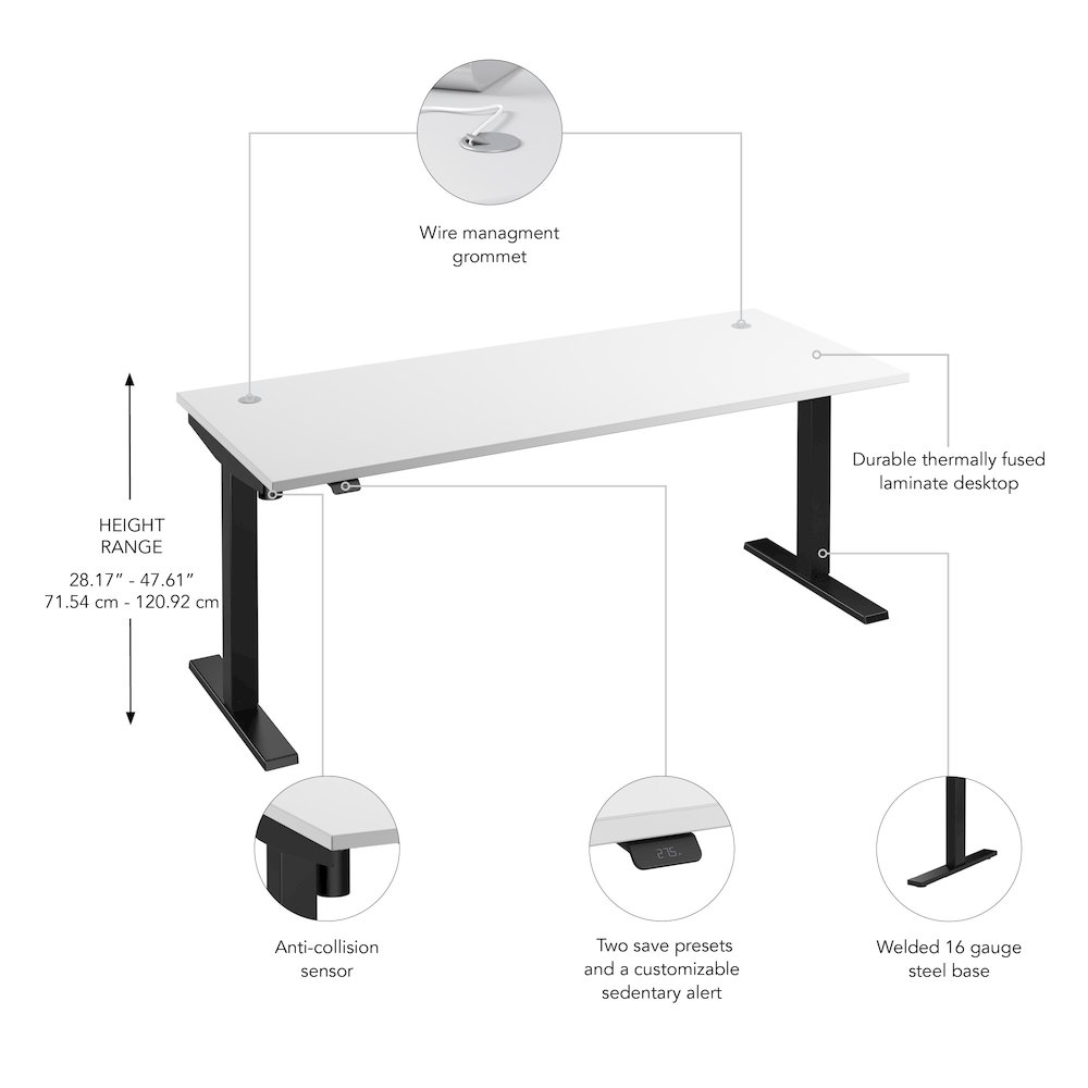 Move 40 Series 72W x 30D Electric Height Adjustable Standing Desk. Picture 6