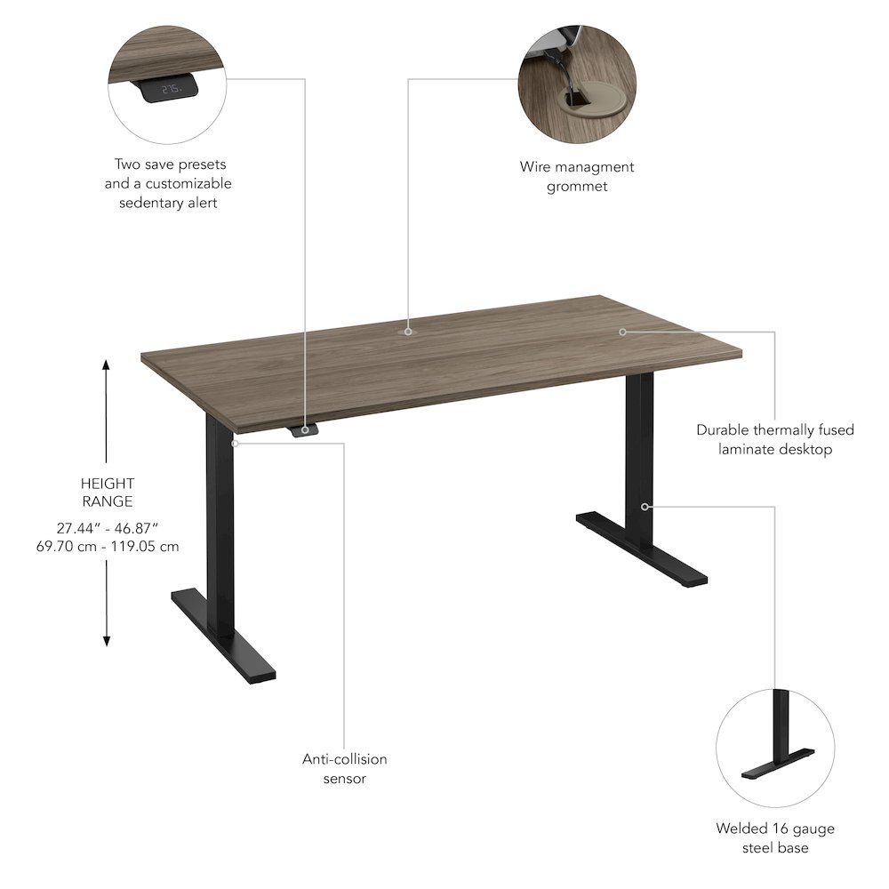 Move 60 Series 60W x 30D Electric Height Adjustable Standing Desk. Picture 6