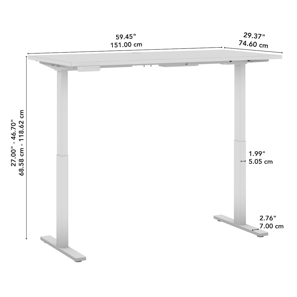 Move 60 Series 60W x 30D Electric Height Adjustable Standing Desk. Picture 7