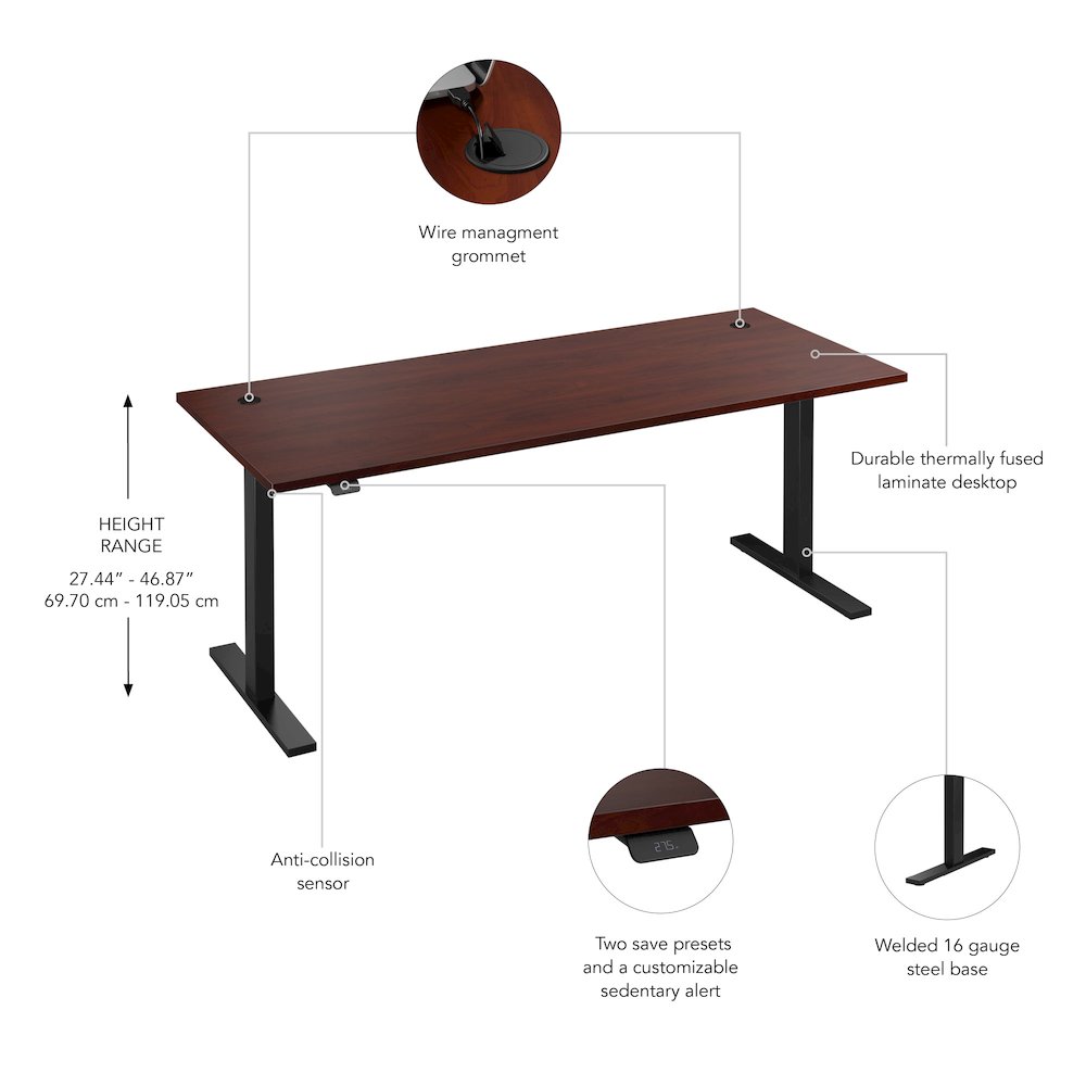 Move 60 Series 72W x 30D Electric Height Adjustable Standing Desk. Picture 6