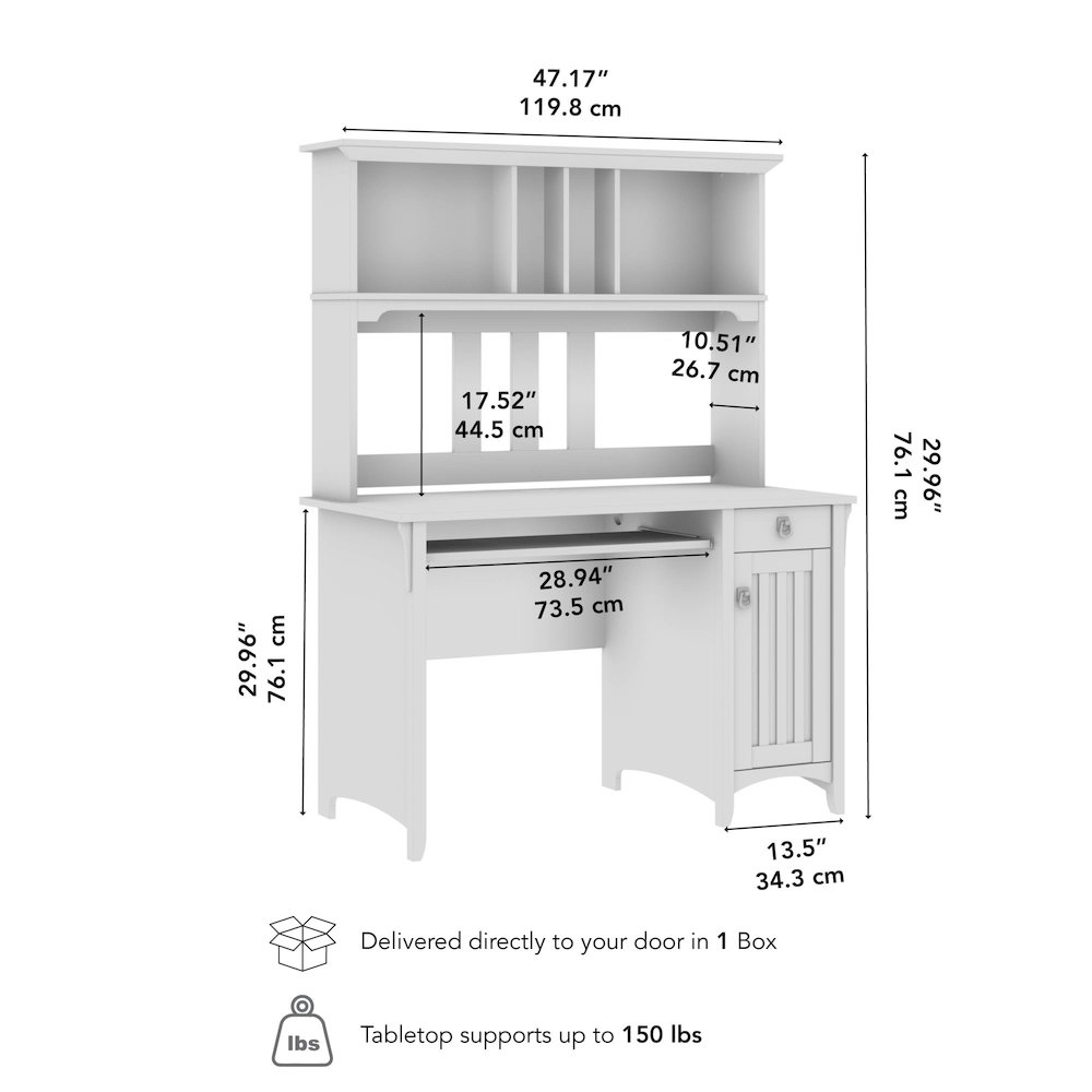 Salinas Small Computer Desk with Hutch. Picture 7
