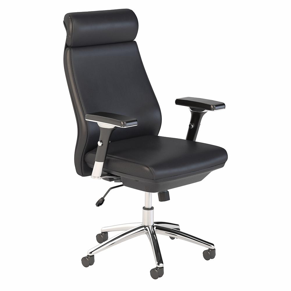 Bush Business Furniture Office 500 High Back Leather Executive Chair in Black Leather. Picture 1