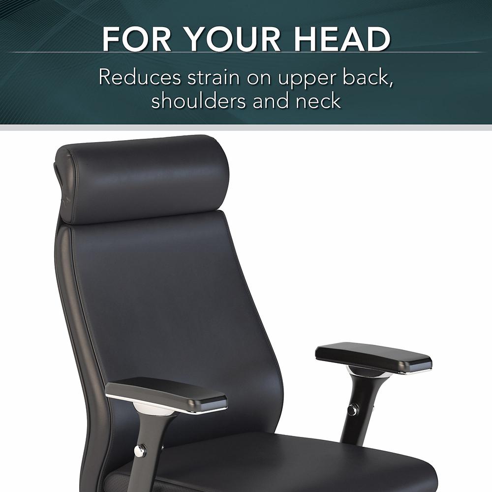 Bush Business Furniture Office 500 High Back Leather Executive Chair in Black Leather. Picture 2